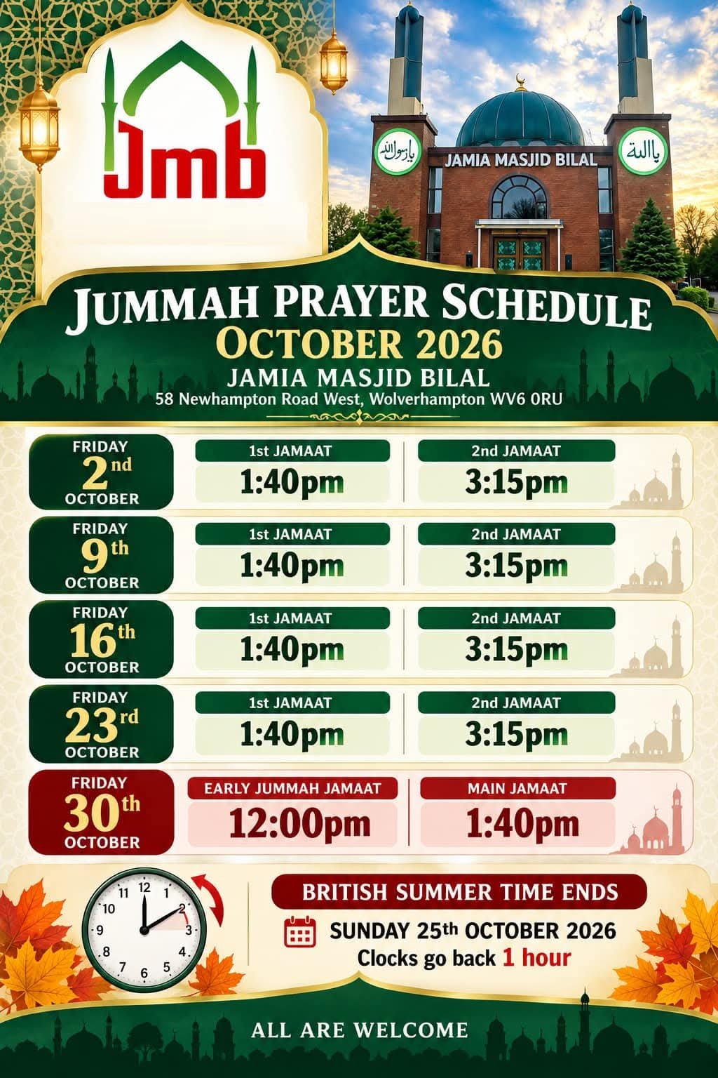 Change of Jumu'ah
