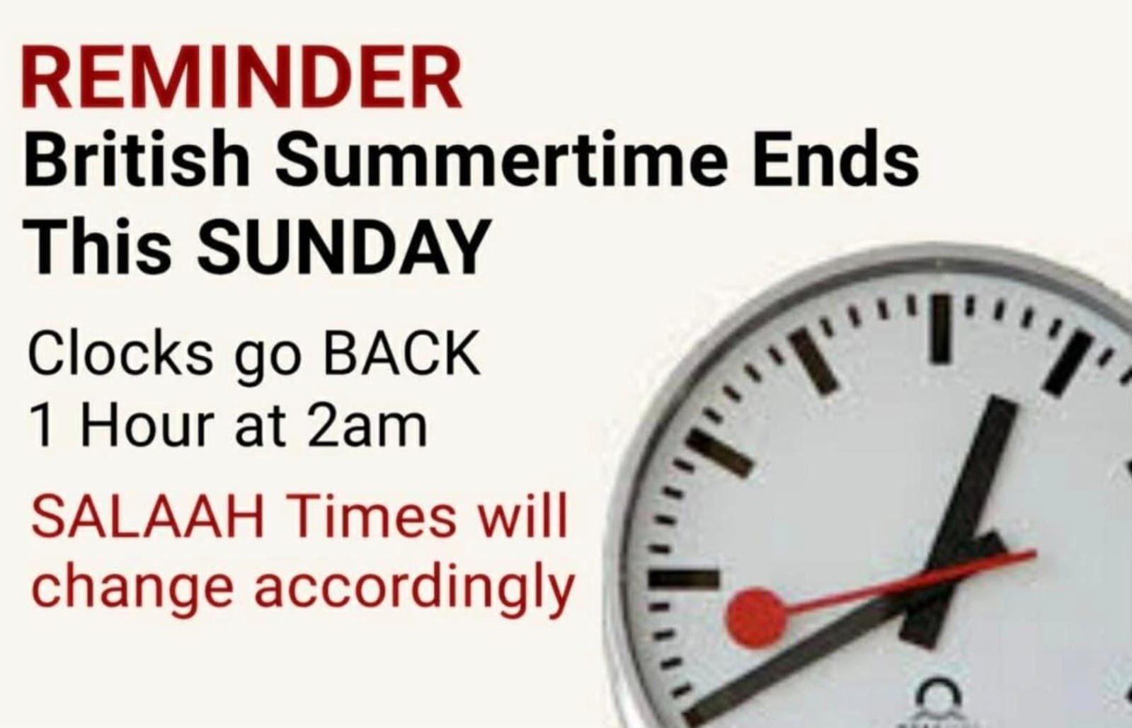 Clock Change Reminder