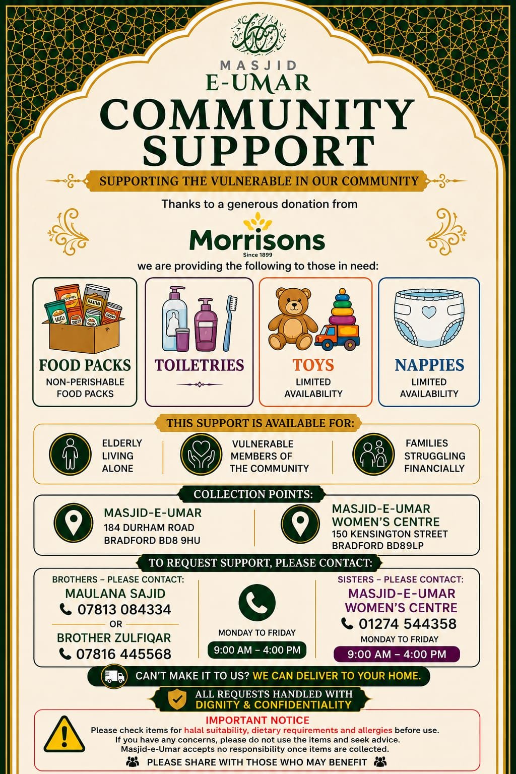 Masjid-e-Umar Community Support