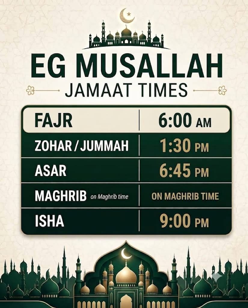 Prayer time change
