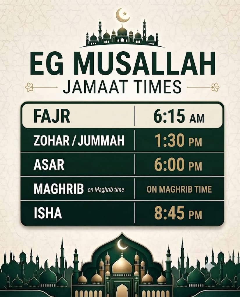 Prayer time change