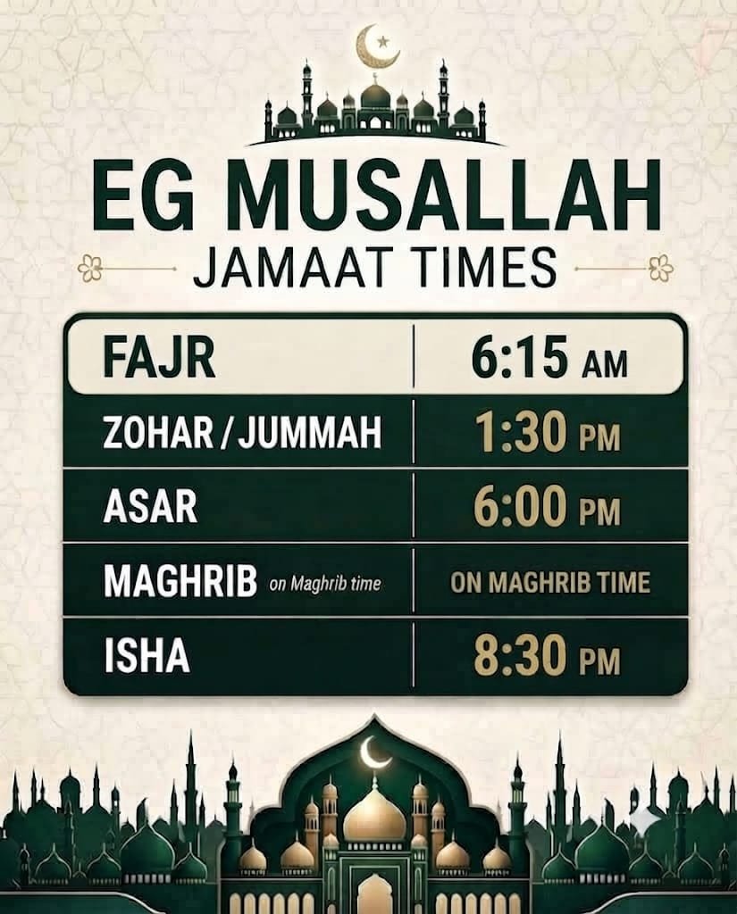 Prayer time change