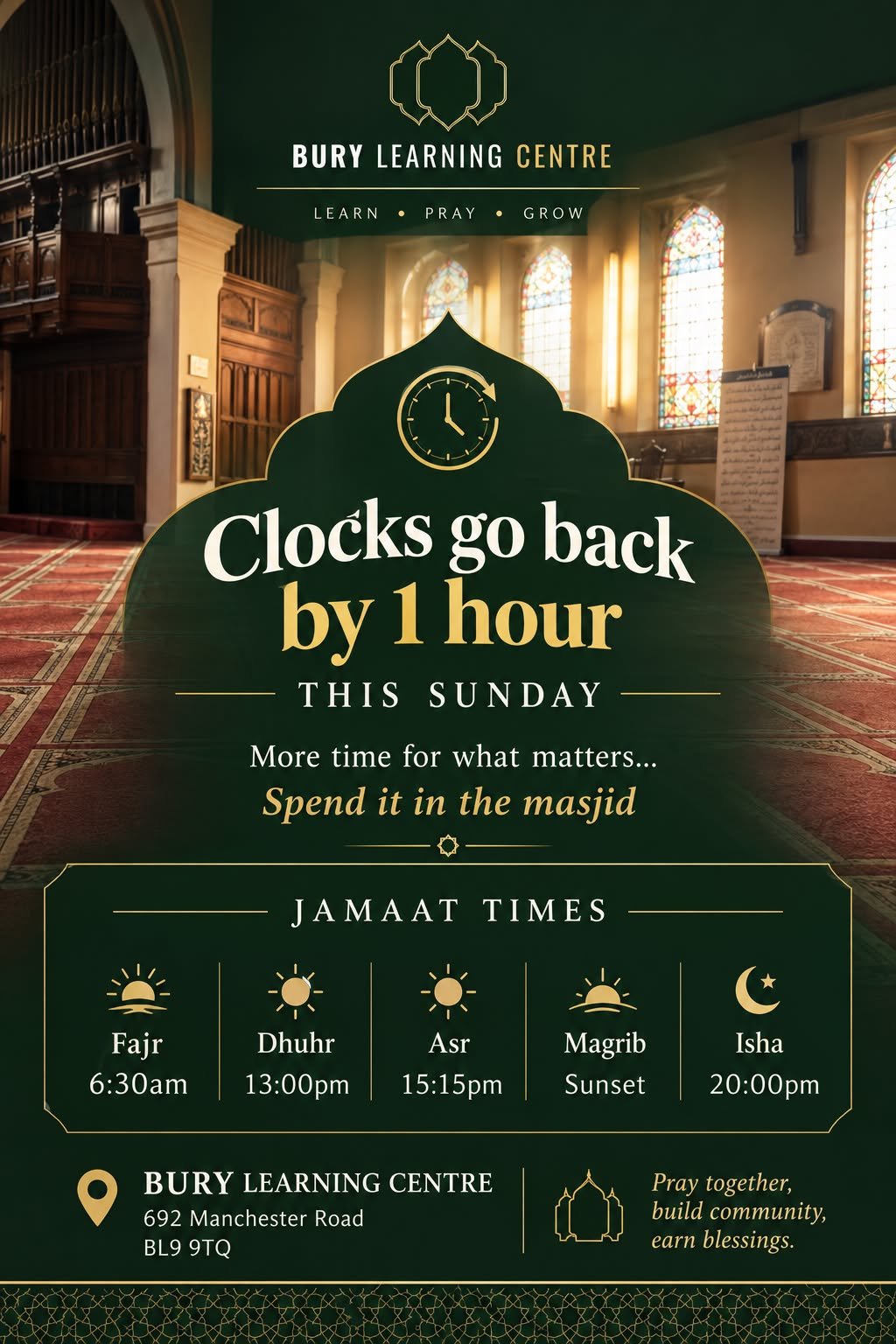 Prayer time change