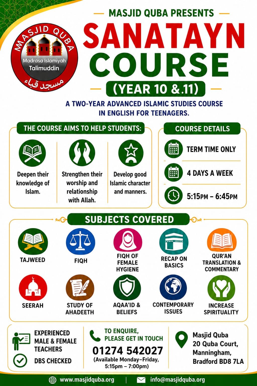 Sanatayn Course (YEAR 10 & 11)